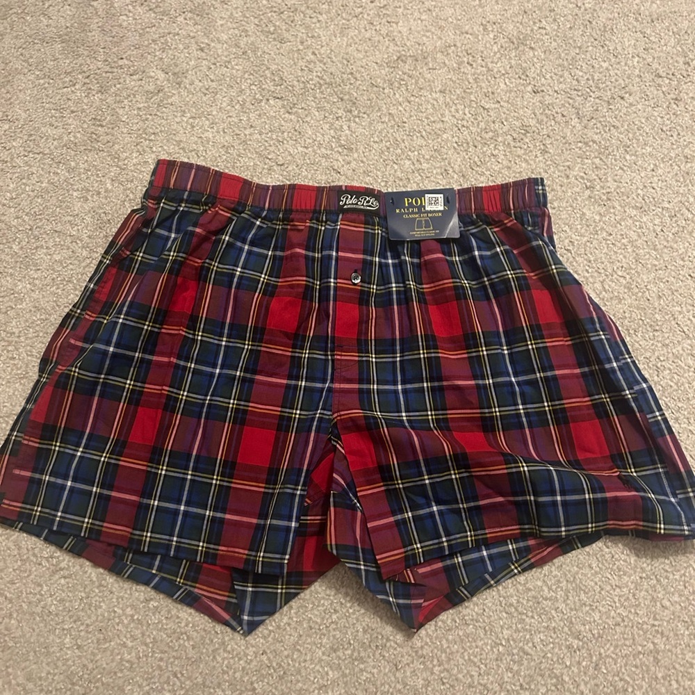 Ralph Lauren Red and Blue Plaid Boxers